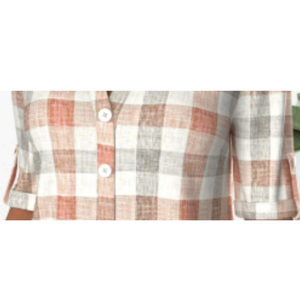 เสื้อเชิ้ตผู้หญิงลำลอง แขนกิโมโนแบบพับได้ ลายสก็อต ฤดูใบไม้ผลิ/ฤดูใบไม้ร่วง คอจีน ติดกระดุม ผลิตจากวัสดุรักษ์โลก ระบายอากาศได้ดี - Product Image 3