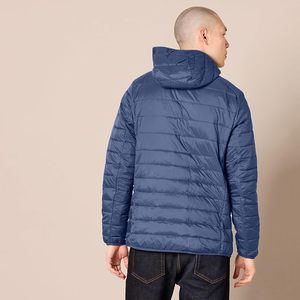 Veste d'hiver légère à capuche bleu marine pour homme, fermeture éclair, en duvet - Product Image 5