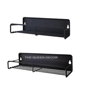 Multipurpose Use Stainless Steel Metal Unique Shape Glossy Black Finished glass, spice <b>rack</b> Storage Shelve - Product Image 6