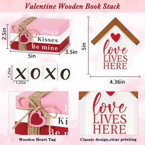 Scaffale in Legno a Più Livelli XOXO, Decorazione da Tavolo Autoportante per San Valentino, Insegna da Parete - Product Image 4