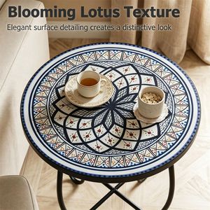 Table d'appoint décorative robuste blanche à base en X pour intérieur, extérieur, patio, jardin et salon - Product Image 2