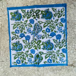 Nappe carrée bleu-vert personnalisable, réutilisable, durable, imprimée, écologique, faite à la main, de luxe, 100% coton, Channi Textiles - Product Image 2