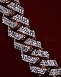 Cadena de eslabones cubanos de 8 mm, estilo Hip Hop, con incrustaciones de moissanita, chapada en rodio sobre plata 925, joyería fina para boda, pasa el probador de moissanita, para almacén - Product Image 4