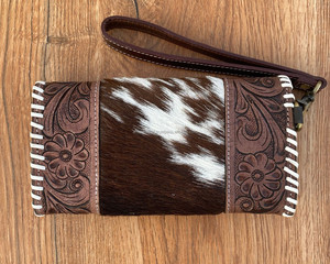 Pochette en fourrure de vachette Offre Spéciale portefeuille en cuir sculpté à la main élégant multi-utilisations portefeuilles en cuir occidental pour femmes - Product Image 4