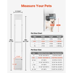Puerta Corredera para Perros con Marco de Aleación de Aluminio y Vidrio, con Altura Ajustable de 75 7/8 a 80 11/16 Pulgadas, Bisagra Giratoria con Cierre D - Product Image 2