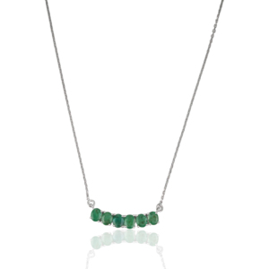 Collier pendentif en argent sterling 925 pour femmes, luxe léger, 100% authentique, pierre précieuse émeraude taille ovale, pour fête de mariage - Product Image 3
