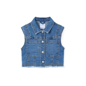 Chaqueta Vaquera sin Mangas Personalizable para Niñas, de Alta Calidad, Transpirable, 100% Algodón, Ropa Casual de Invierno - Product Image 1