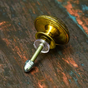 Heritage Inspired <b>Metal</b> Craft Cabinet Knob Embossed Floral Brass Finish Furniture Pull Handle for Wardrobes Drawers <b>Cupboards</b> - Product Image 3