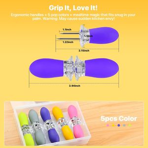 Set di supporti per pannocchie con design a incastro, manici in silicone, perni in acciaio inossidabile, custodia inclusa |   Protezione dell'udito - Product Image 4