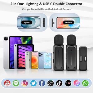 2 Pcs <b>Wireless</b> Lavalier Microphone for iPhone iPad Android <b>Charging</b> <b>Case</b> 7H Clip Lapel Video Recording Accessory - Product Image 6