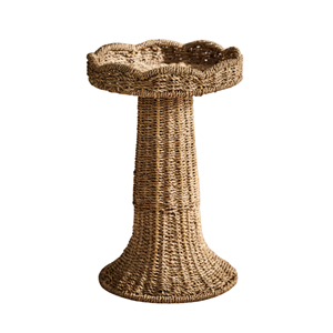 Hand-woven Seagrass Plant Stand Scalloped Edge, Seagrass Plant Stand For <b>Garden</b> & Indoor/Outdoor Use Wholesale From Vietnam - Product Image 1