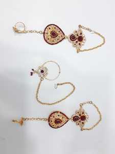 Conjunto de Collar y Pendientes de Novia Kundan de Lujo, Moderno, Chapado en Oro, con Cristales de Estrás Certificados, para Bodas Tradicionales Indias - Product Image 2