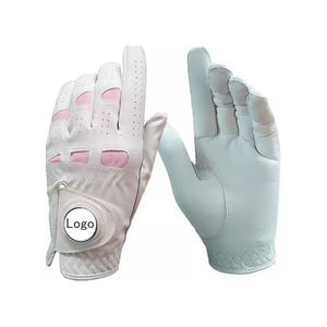 Gants de golf en cuir véritable pour hommes, best-sellers, tissu respirant, logo personnalisé, poignées antidérapantes, légers, ajustement du poignet réglable - Product Image 3