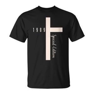 T-shirt Born In 1989 édition spéciale noire, vêtements cadeaux d'anniversaire pour hommes - Product Image 1