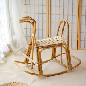 Juguete de animales para niños, caballo Mecedor de ratán hecho a mano, ecológico, natural, regalos y manualidades - Product Image 4