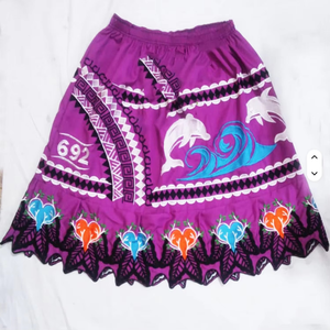 Jupe Pohnpei brodée personnalisée de haute qualité, style polynésien hawaïen, respirante, grande taille, 100% coton - Product Image 5