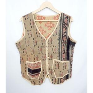 Handmade Traditional Vintage <b>Kantha</b> Vest <b>Jacket</b> Knitted 100% Pure Cotton Open Design Breathable Eco-Friendly Quick Dry - Product Image 5
