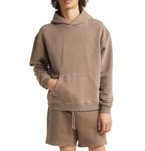 Colección de invierno para hombre, Sudadera con capucha de rizo cepillado orgánico de gran tamaño, material de poliéster/algodón para las estaciones de otoño e invierno - Product Image 5