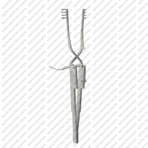 Écarteur chirurgical de précision Heiss à action croisée en acier inoxydable de haute qualité, 4x4 pointes émoussées, 4 pouces, CE - Product Image 4