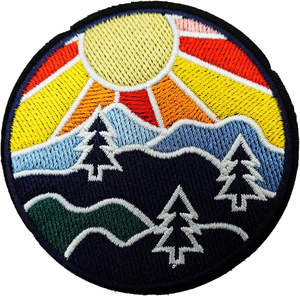 Vintage verano playa naturaleza parche para ropa Jeans hierro-en/coser bordado sol onda flor apliques Camping tema flor - Product Image 1