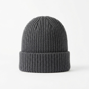Bonnet en tricot côtelé blanc uni, épais et chaud, pour l'hiver, style décontracté, unisexe, en acrylique doux, idéal pour le ski - Product Image 4