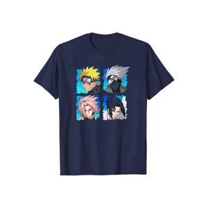 T-shirt décontracté pour homme à manches courtes et col rond, imprimé avec des personnages, bleu clair, coupe classique, en coton tricoté - Product Image 3