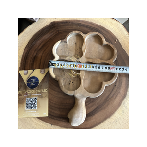 Wholesale cheap price Vietchoice Eco Friendly Handmade Wooden Serving Tray Decorative Shape Food Tray <b>Round</b> Wooden Decorate - Product Image 3