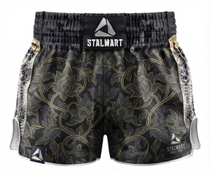 กางเกงมวยไทย MMA แบบสั่งทำพิเศษ STALWART IMPEX สีแดงดำ ลายมังกร ผลิตจากโพลีเอสเตอร์ผสมฝ้าย ทนทาน เป็นมิตรกับสิ่งแวดล้อม แห้งเร็ว - Product Image 5