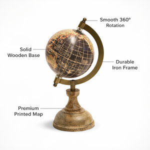 ลูกโลกตั้งโต๊ะโลหะขนาดใหญ่แบบคลาสสิก |   แผนที่โลกสีสันสดใสแบบละเอียด |   ขาตั้งสีดำทนทาน อุปกรณ์การเรียนรู้ทางการศึกษาและของตกแต่งโต๊ะสำนักงาน - Product Image 3