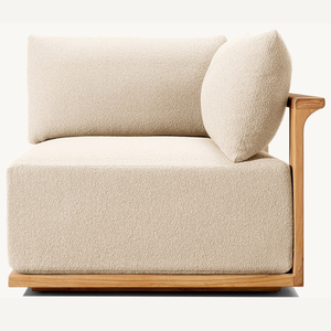 Corner <b>sofa</b> furniture made of teak wood with durable, soft foam <b>for</b> a cool and comfortable indoor seating - Product Image 1