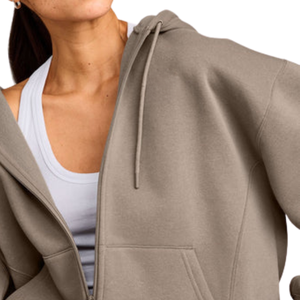Women Casual Zip Up Hoodie Long Sleeve Sweatshirt Hooded Jacket Soft Fleece Activewear Streetwear Custom <b>Clothing</b> Wholesale - Product Image 5
