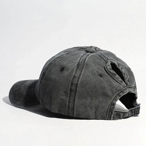 Casquettes de baseball personnalisables à ouverture pour queue de cheval, avec logo brodé à la main, en tissu éponge 5 panneaux, et méthodes d'impression en relief imperméables - Product Image 6