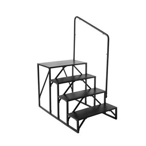 Scala per Camper a 4 Gradini con Corrimano in Acciaio al Carbonio Rinforzato, Capacità di Carico 440 LBS, Telaio in Lega di Alluminio, Ingresso e Uscita Sicuri - Product Image 6