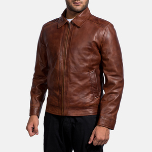 Nouvelle arrivée, veste d'hiver en cuir pour homme, col montant, logo sur le devant, veste de moto élégante, manches longues, streetwear décontracté, mode - Product Image 2