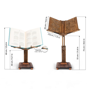 Soporte de Madera para Libros, Corán, Biblia, Atril Hecho a Mano, Decoración Religiosa para el Hogar, Iglesia, Mezquita, Sala de Oración, Estudio y Espacios Espirituales - Product Image 3