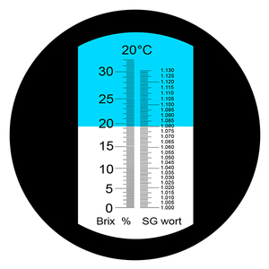 Réfractomètre optique pour bière, double échelle 0-32% Brix & 1.000-1.130 SG de moût, ATC, sans batterie, corps en aluminium, pour jus de fruits et sucre - Product Image 3