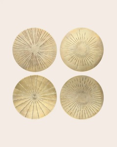 Celestial Sunburst Brass <b>Coaster</b> Set Handcrafted Premium Round <b>Drink</b> <b>Coasters</b> Heat Resistant Table Protector Luxury Gift - Product Image 2
