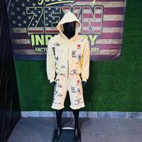 Ensemble sweat à capuche et short déchiré personnalisé pour homme, survêtement streetwear en coton oversize, marque privée, fabricant OEM