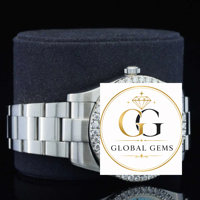 Montre automatique mécanique en acier inoxydable de qualité supérieure, or blanc, moissanite, diamants glacés, verre analogique 20 mm, bracelet en caoutchouc, tendance et scintillante