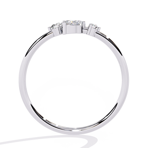 Bague de fiançailles en platine pour femme avec diamant taille marquise et pierres latérales rondes, certifiée GIA, style romantique - Product Image 4