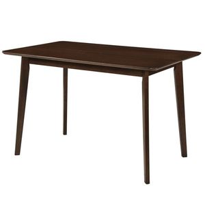 Mesa de comedor de nogal de 47 pulgadas con tablero enchapado liso y patas de madera de caucho para 4-6 personas, mesa de cocina - Product Image 4