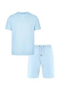 Breathable Summer <b>Set</b> Custom Logo Blank Cotton Street Wear Vintage Luxury Oversized Drop Shoulder T-shirt <b>Set</b> Men Plain <b>Sets</b> - Product Image 1