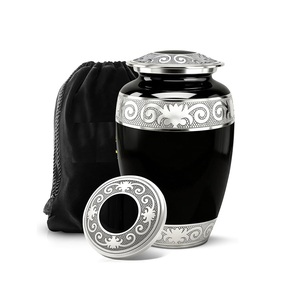 Urne funéraire en aluminium de qualité supérieure pour cendres humaines, fabriquée par un fabricant de confiance, avec un design artistique artisanal décoratif pour l'exposition commémorative. - Product Image 4