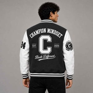 Unique Design <b>Top</b> Quality Varsity Jacket for Men Casual Wear Fashionable Stand Collar Solid <b>Maroon</b> Color Baseball Varsity Jacket - Product Image 4