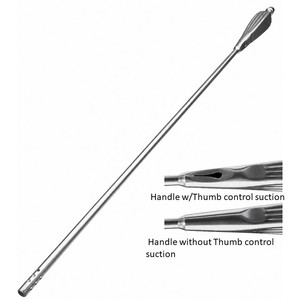 Tubos de succión premium rectos con mango Yankauer sin control de pulgar, tubo de 5 mm, 32 cm de longitud útil, 45,5 cm de longitud total – ZETOMEDPRO - Product Image 3