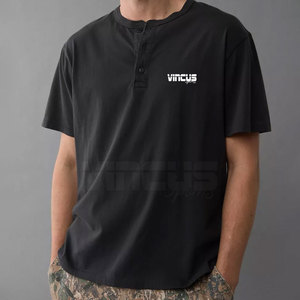 Chemises Henley pour hommes à manches courtes avec logo personnalisé, confortables, durables, légères, style streetwear - Product Image 3