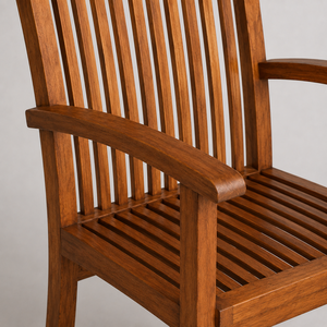 Fauteuil en bois massif à lattes avec accoudoirs courbes, structure en bois massif et design classique pour mobilier de jardin et de terrasse pour la maison - Product Image 6