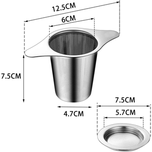 Infuseur à thé élégant en acier inoxydable portable, filtre à thé réutilisable en forme de boule avec longue poignée, couleur argent - Product Image 1