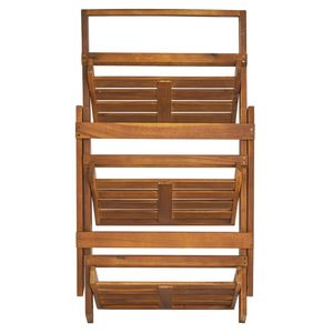Scaffale a 3 livelli in legno di acacia pieghevole compatto per interni/esterni e mensola espositiva per piante e oggetti decorativi - Product Image 4