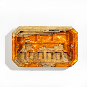 Portaplumas de resina epoxi con diseño de teclas de teclado, Portaplumas de resina con diseño de madera, Decoración artística de resina y madera, Regalo de aniversario, Portaplumas de resina verde, Regalo hecho a mano - Product Image 4